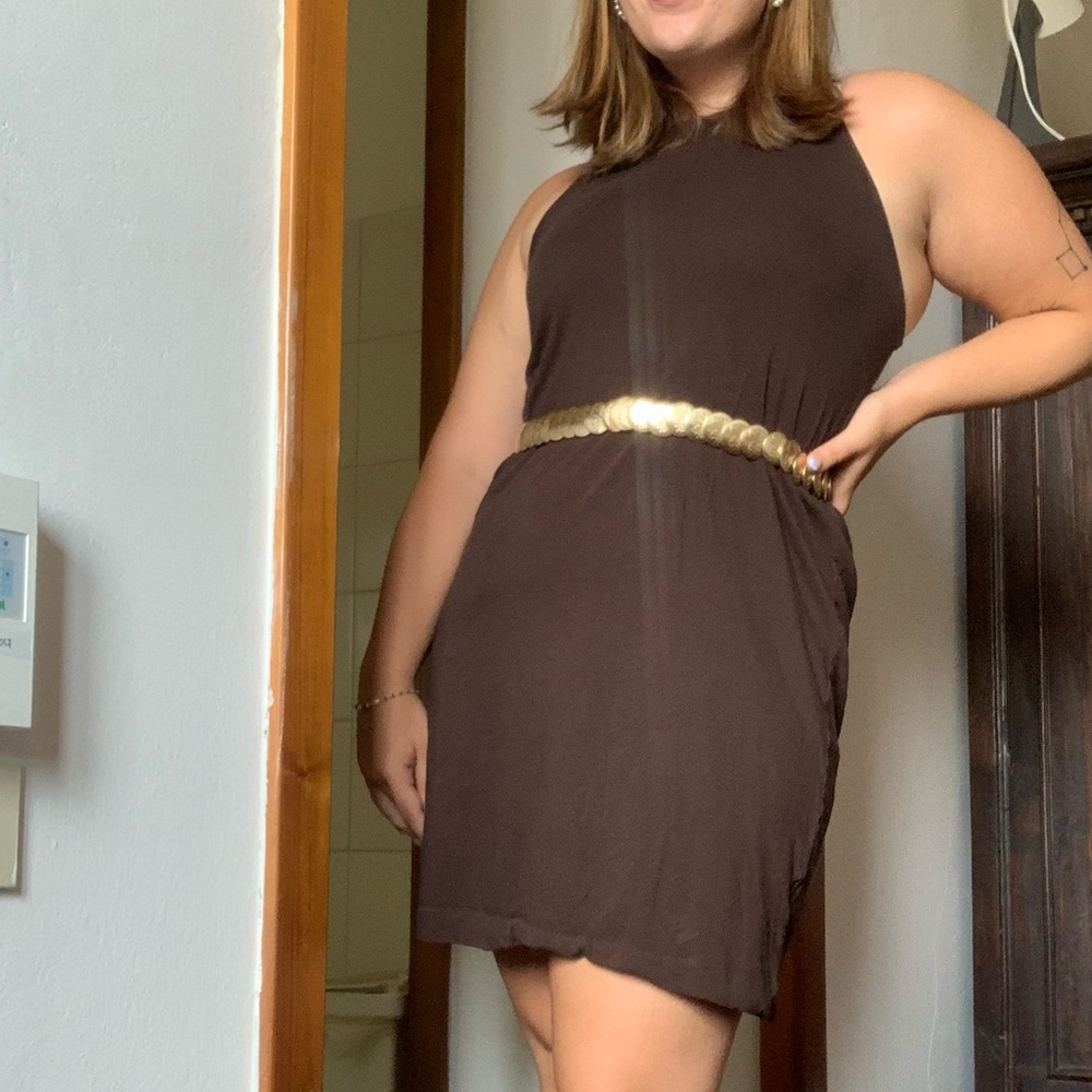 H&M brown Sleeveless Women's short dress 
Size small 
Wore 1x in Italy